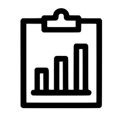 Poster - Outline Simple Clipboard Graph Report Icon for Business and Data Analysis