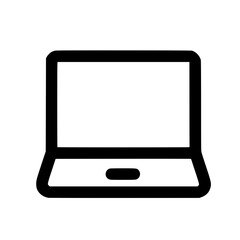 Fototapete - Simple Line Style Detail Laptop Device Electronic Equipment Icon