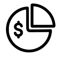 Poster - Simple Line Style Dollar Sign Pie Chart Finance Icon