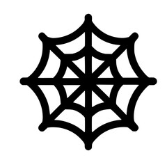 Poster - Simple Line Spiderweb Icon Creepy Element Halloween Web Outline Design