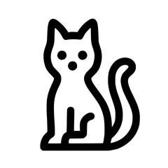 Poster - Simple Outline Line Art Cat Pet Feline Animal Domestic Icon