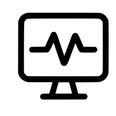 Poster - Simple Outline Heart Rate Monitor Line Icon on Screen Display