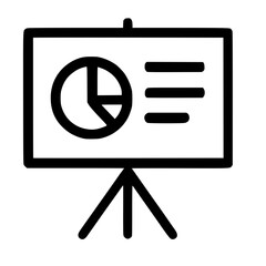 Poster - Simple Line Style Presentation Board with Pie Chart and Text Graphic