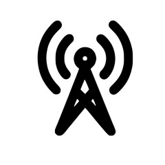 Aufkleber - Simple Line Art Style Radio Tower Signal Broadcasting Telecommunication Icon
