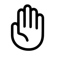 Poster - Simple Outline Stop Hand Gesture Palm Symbol Flat Design Icon