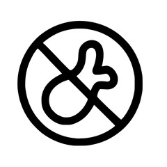 Poster - Simple Handdrawn Circle No Gesture Sign Shape Outline Icon