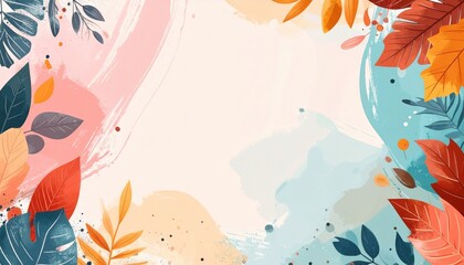 Poster - Autumn leaves decoration nature background graphic design colorful environment artistic viewpoint seasonal concept