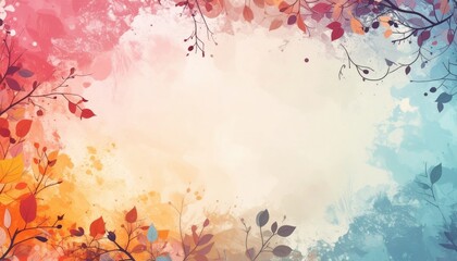 Poster - Vibrant autumn leaves background abstract digital art colorful environment aesthetic viewpoint nature concept
