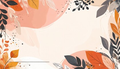 Poster - Autumnal nature design studio digital art warm palette aesthetic botanical inspiration