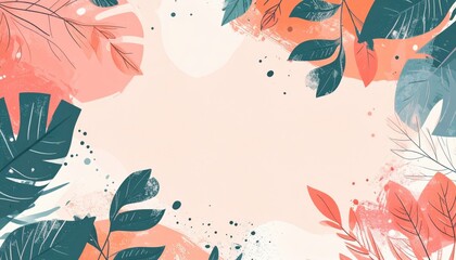Poster - Vibrant leafy background design digital art nature inspired colorful environment abstract viewpoint