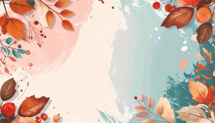 Poster - Autumn leaf arrangement digital art vibrant colors nature aesthetic view seasonal concept
