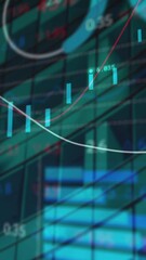 Poster - Financial and stock market data processing against tall building