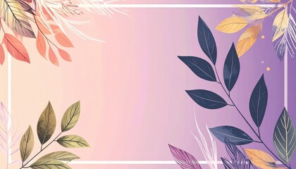 Poster - Autumn leaves frame design natural setting digital artwork colorful environment aesthetic view seasonal concept