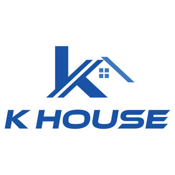 k letter house property flat minimalist logo design