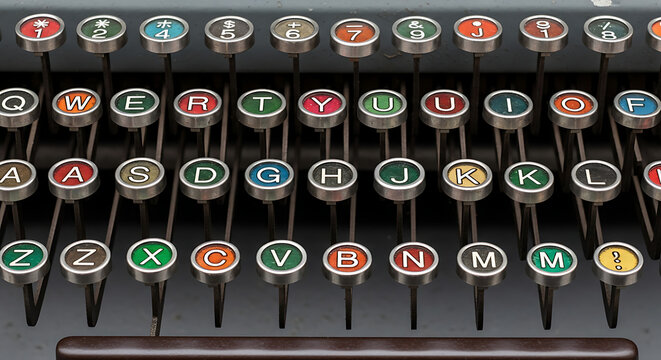 Vintage Typewriter Keys CloseUp.
