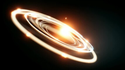 Leinwandbilder - Dynamic visualization of swirling lights creating a cosmic energy effect in a dark environment
