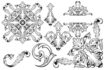 Classical baroque vector of vintage element for design. Decorative design element filigree calligraphy vector. You can use for wedding decoration of greeting card and laser cutting