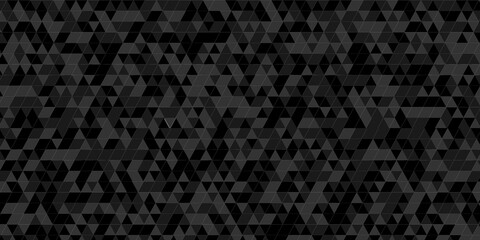 Fototapete - Modern abstract seamless geomatric dark black pattern background with lines Geometric print composed of triangles. Black triangle tiles pattern mosaic background.	
