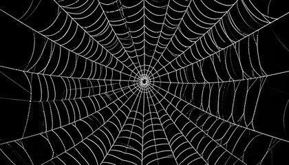 Morning dew glistens on an intricate spiderweb, a beautiful and delicate trap in nature's network