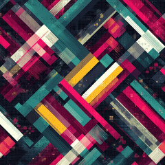 Poster - Multicolor Thin Stripes Seamless Pattern with Bold Colors and Geometric Design for Modern Background Use