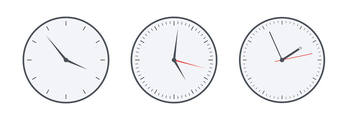 Wall Mural - clock flat icons set. clock vector icons isolated on white background. vector color illustration. fl