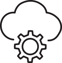 Fototapete - Cloud computing icon with gear, representing cloud technology, data management, and digital service integration for modern business solutions