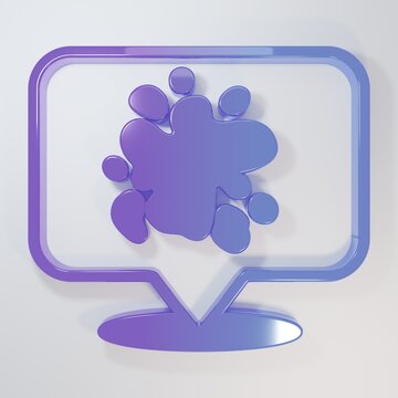 Purple-blue Paint spray icon isolated on grey background. Minimalism concept. 3D render illustration