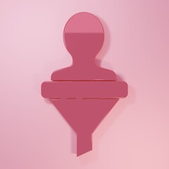 Poster - Pink Head hunting icon isolated on pink background. Business target or Employment sign. Human resource and recruitment for business. Minimalism concept. 3D render illustration