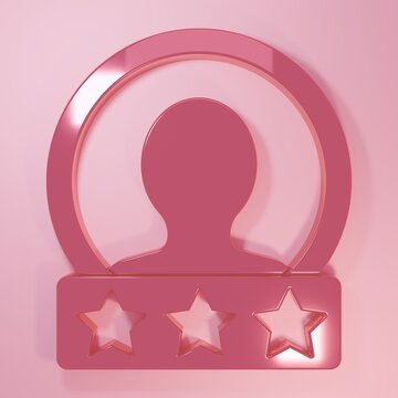 Pink Create account screen icon isolated on pink background. Minimalism concept. 3D render illustration