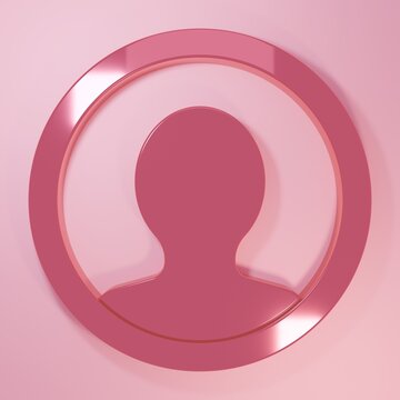 Pink Create account screen icon isolated on pink background. Minimalism concept. 3D render illustration