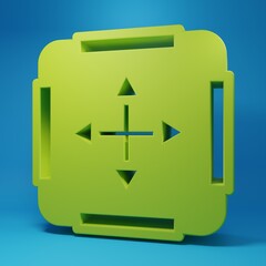 Fototapete - Green Area measurement icon isolated on blue background. Minimalism concept. 3D render illustration