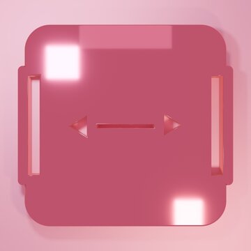 Pink Area measurement icon isolated on pink background. Minimalism concept. 3D render illustration