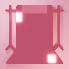 Poster - Pink Photo camera icon isolated on pink background. Foto camera. Digital photography. Minimalism concept. 3D render illustration