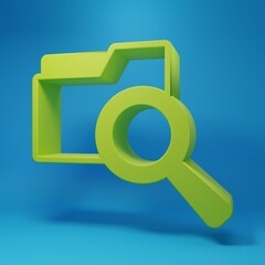 Poster - Green Financial growth increase icon isolated on blue background. Increasing revenue. Minimalism concept. 3D render illustration