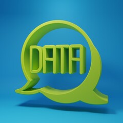 Poster - Green Financial growth increase icon isolated on blue background. Increasing revenue. Minimalism concept. 3D render illustration