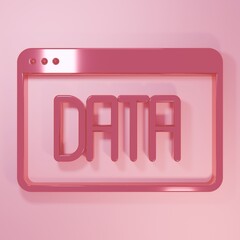 Poster - Pink Financial growth increase icon isolated on pink background. Increasing revenue. Minimalism concept. 3D render illustration