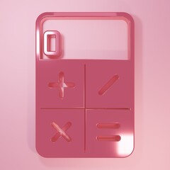 Poster - Pink Financial growth increase icon isolated on pink background. Increasing revenue. Minimalism concept. 3D render illustration