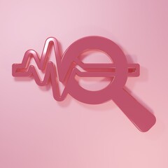 Poster - Pink Financial growth increase icon isolated on pink background. Increasing revenue. Minimalism concept. 3D render illustration