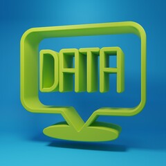 Poster - Green Financial growth increase icon isolated on blue background. Increasing revenue. Minimalism concept. 3D render illustration