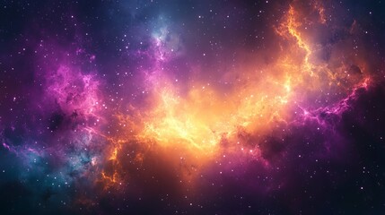 Wall Mural - a stunning cosmic tapestry of colorful nebulae and radiant starlight illuminating the universe.