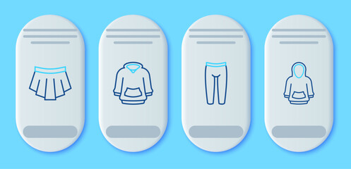 Poster - Set line Hoodie, Leggings, Skirt and icon. Vector