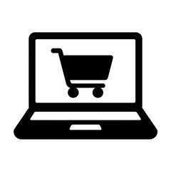 Poster - Online Shopping Pictogram Black Silhouette Icon Sign Set for Websites and Apps - A Comprehensive Collection of  E-commerce Icons