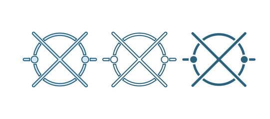 Aufkleber - Blue Electric circuit scheme icon isolated on white background. Circuit board. Vector