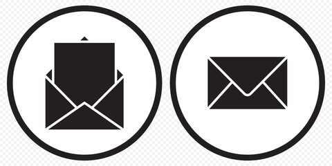 Poster - Important mail icon vector illustration isolated icon of an envelope, with simple lines on a Transparent background, in a transparent PNG on Transparent Background. EPS 10.