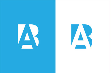 Aufkleber - AB initial number negative space logo vector icon design isolated background