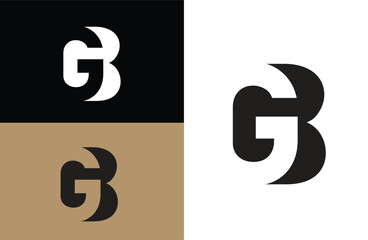 Aufkleber - GB initial number negative space logo vector icon design isolated background