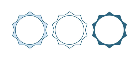 Poster - Blue Sun icon isolated on white background. Vector