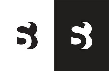 Aufkleber - SB initial number negative space logo vector icon design isolated background