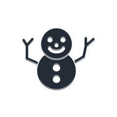 Poster - Black Christmas snowman icon isolated on white background. Merry Christmas and Happy New Year. Vector