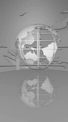 Poster - Animation of globe spinning over world map
